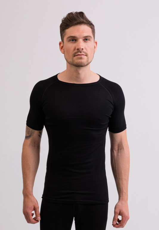 High Performance Kaschmir Sportwäsche T-Shirt schwarz