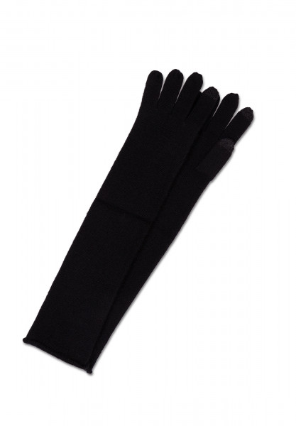 Kaschmir Handschuhe Lang und Touchscreen tauglich schwarz