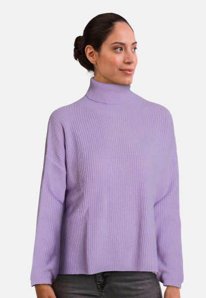 Wolle Kaschmir Oversize Style Rollkragen Pullover lavendel