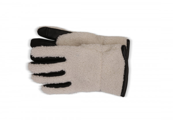 Retro-Fleece-Handschuhe mit Kaschmirfutter weiss