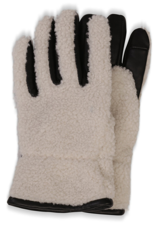 Retro-Fleece-Handschuhe mit Kaschmirfutter weiss