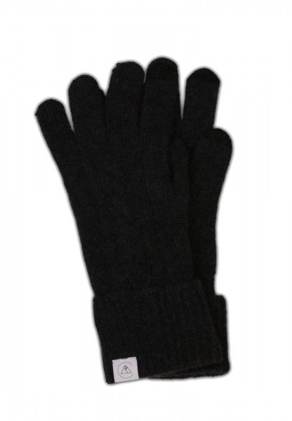 Kaschmir Handschuhe mit Zopfmuster und Touchscreen tauglich dunkel anthrazit